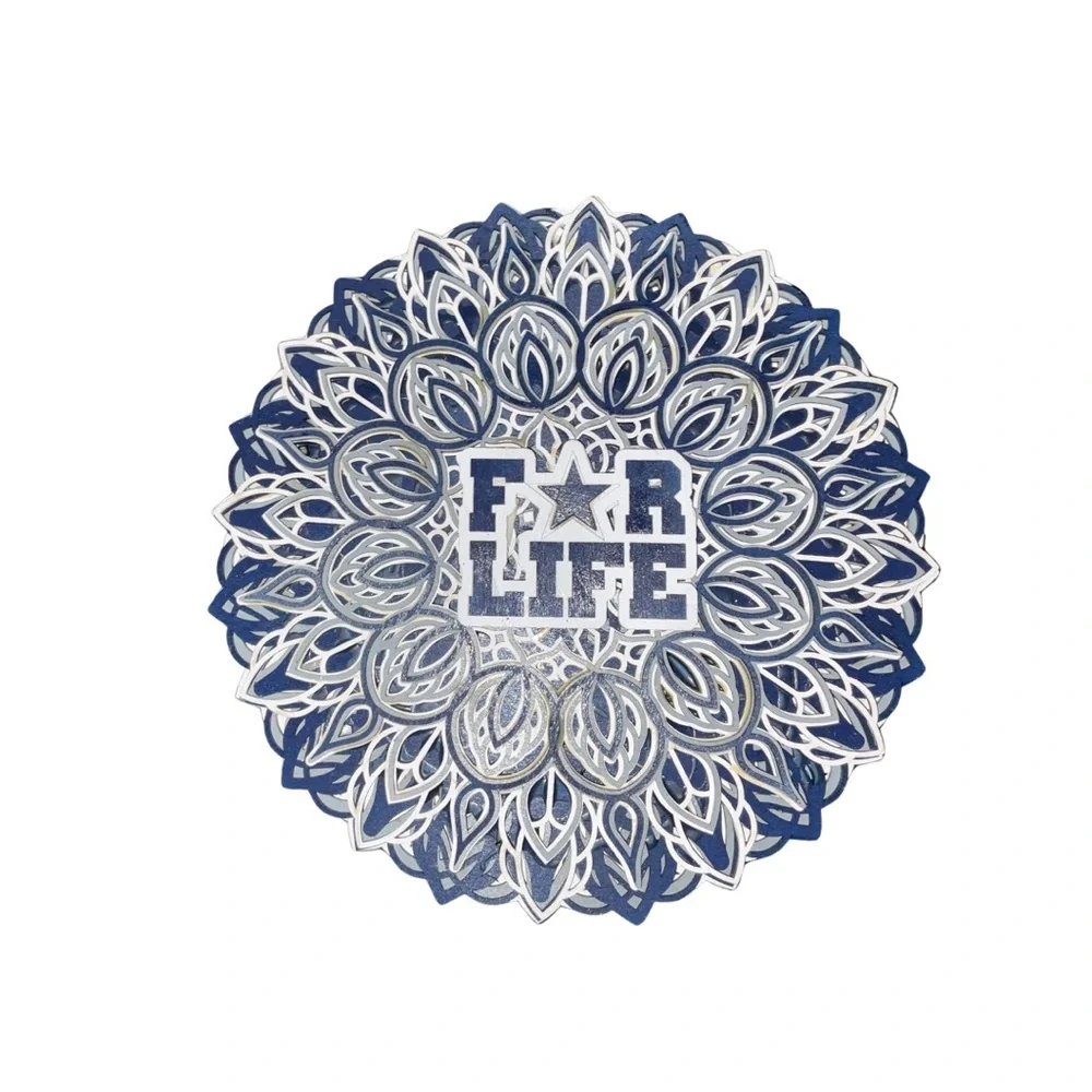 Blue and White Mandala Wall Art - Picture 2 of 2